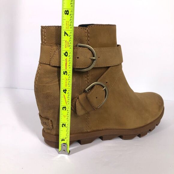 Sorel Joan Of Arctic II Elk Wedge Buckle Boot Booties Waterproof Leather 9.5 - Picture 9 of 11